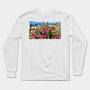 Flowers and Boats in Aqaba Watercolor Long Sleeve T-Shirt